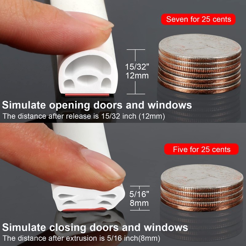 [New Upgrade] 19.7Ft Silicone Door Weather Stripping Door Seal Strip