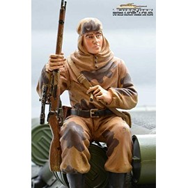 licmas Figure Soldier WW2 Russian Sniper Tankrider Amoeba Camouflage Brown 1:16