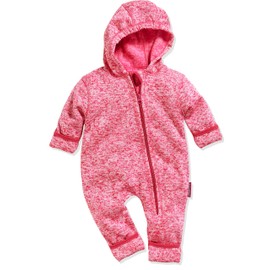Playshoes Unisex Baby Fleece Jumpsuit, Breathable With Long Zip And Hood, Mottled Pattern - 80
