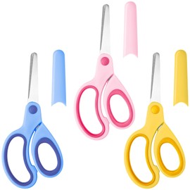 CONJURAIDE 3 Stück Linkshänder Schere Kinder, 14.5cm Kinderschere Schere Linkshänder Bastelschere Kinder Set Papierschere mit Stumpfer Spitze Sicherheitsschere Haushaltsschere für Schule Büro