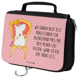 Mr. & Mrs. Panda Unicorn Princess Wash Bag, red, Hand Drawn