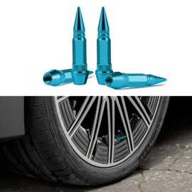 QZTYTY 4PCS 60mm Spiked Aluminum Stem Valve Caps, Tire Valve Caps, Dustproof Tire Wheel Stem Caps, Universal Tire Air Cap Car Accessories Compatible with Cars, SUVs,Trucks Bicycles (Sky Blue, 60mm)