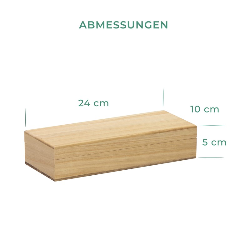 LAUBLUST Wooden Box with Lid - 24 x 10 x