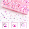 ELEEGEM Resin Rhinestones Kit for Crafts,8400 pcs Light Pink AB