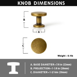 Yanxia Set of 12 Sleek Antique Copper Cabinet Knobs with Cylindrical Stem – Vintage Kitchen Drawer Handles Minimalist Dresser Hardware