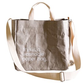 Sling Bags for Women & Men - Eco-Statement Washable Paper Bag - Replaces Single-Use Bags - Lightweight & Durable Shopping Bag by New Earth, Grey