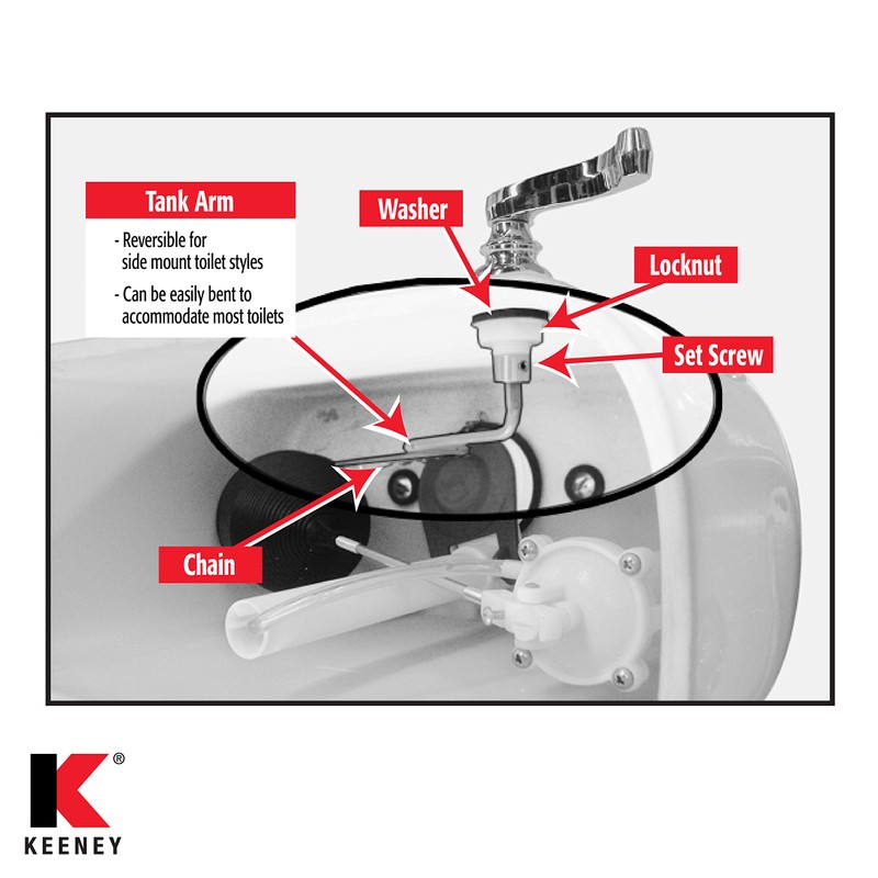 Plumb Pak PP836-74VBL Universal Fit Toilet Handle Tank Flush Lever,