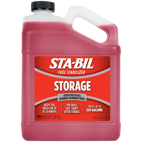 STA-BIL Storage Fuel Stabilizer - Guaranteed To Keep Fuel Fresh Fuel Up To Two Years - Effective In All Gasoline Including All Ethanol Blended Fuels - For Quick, Easy Starts, 128 fl. oz. (22213) Red
