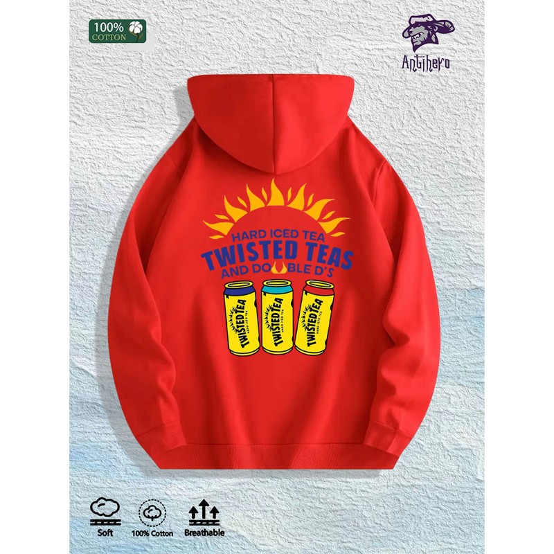 Twisted Teas & Double D's" Graphic Hoodie 100% Cotton US