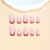 24Pcs Red French Press on Nails Short Square Nail Tips