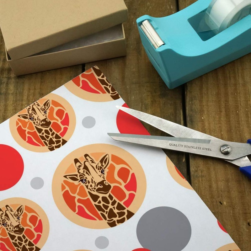 GRAPHICS & MORE Giraffe Orange Circle Gift Wrap Wrapping Paper