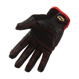 SetWear Hot Hand, Heat Resistant Leather Gloves, Pair Medium (Size 9) Approximatly 3.5-4" / 8.89-10.16cm, Black/Black