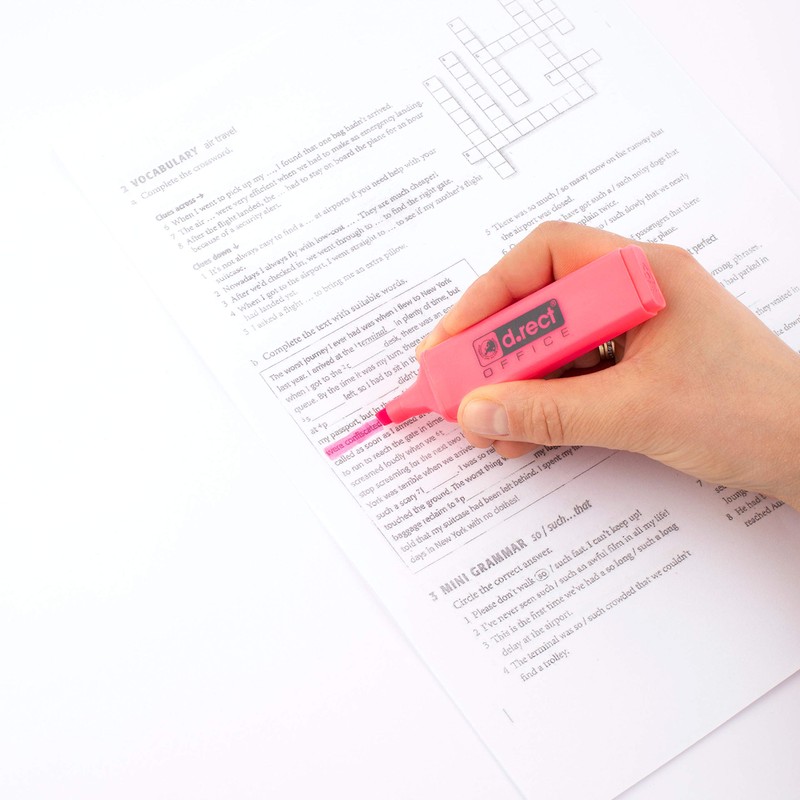 D.RECT 1127 Set of 4 Fluo Highlighters with Bevel Chisel