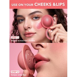 SHEGLAM Lunar Orbit Blush Ball Creamy Lightweight Smooth Blendabl Long-lasting All-Day Face Enhancing Makeup Color-Gravity
