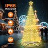 AMIPEPE 6ft Solar Christmas Tree Lights Outdoor, 250 LEDs Remote