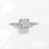 Sterling Silver Cushion-Cut Diamond Engagement Ring Simple Princess Statement Ring