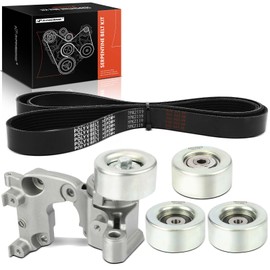 A-Premium Engine Serpentine Belt Drive Kit Compatible with Toyota Tacoma 2005-2015, Tundra 2005-2010, 4Runner 2004-2009, FJ Cruiser 2007-2009 - DOHC V6 4.0L