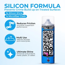 Muc-Off Silicon Shine 500ml, 3-Pack | Quick-Dry & Dirt-Repellent | Enhances Metal, Plastic & Rubber | Suitable for Bicycles, Motorcycles, ATVs & UTVs