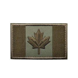 Canada Flag Patches Tactical Tags Canadian Maple Leaf Embroidered Patch Morale National Emblem Shoulder Sew On Embroider for Travel Backpack Jackets Hats Team Uniform (Green)