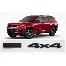 Grand Cherokee Gloss Black Rear 4X4 & L Emblems Letter Badge 2021+ Jeep Grand Cherokee L WL