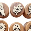 SM SunniMix Wooden Stamps Creative Decorative Pottery Stamps Kindergarten Round