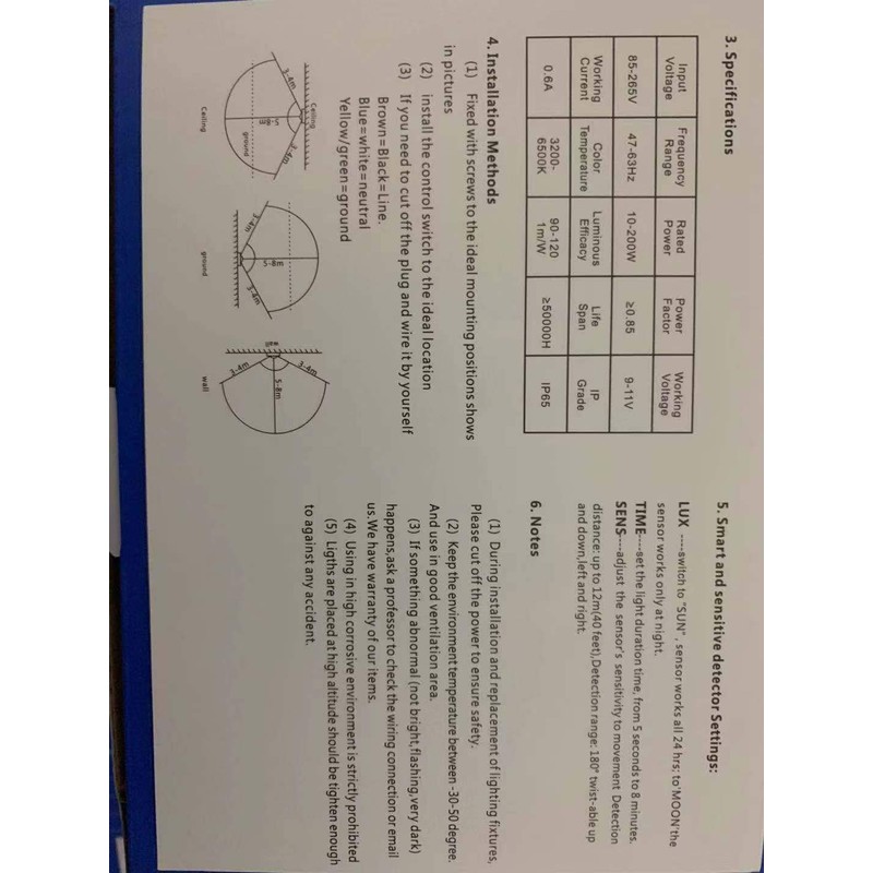 Z Motion Sensor Flood Lights Outdoor,10W Induction LED Lamp, IP65