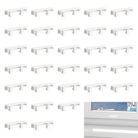 30 PCS Window Drain Caps, Weep Hole Covers for UPVC Windows and Doors, Standard Size ABS Drainage Caps for Double Glazing Vents Replacement, Waterproof, 40 x 10mm, Fits Most Drainage Slots, White