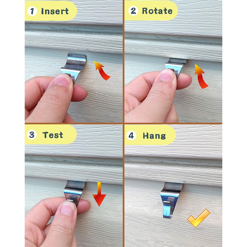 NACETURE Vinyl Siding Hooks (30 Pack) | Heavy Duty Patio