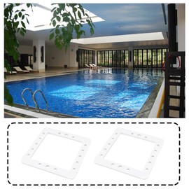 LT Easiyl 2pcs Flange Seal Double Layer Seal Lip Seal 145 x 140 mm Square Mouth Sealing Gasket for Mini Skimmer Swimming Pool White