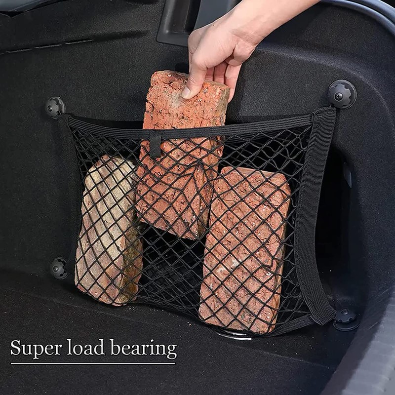 BetterJonny 2pcs Car Mesh Cargo Net, 25X45cm Cargo Nylon Net