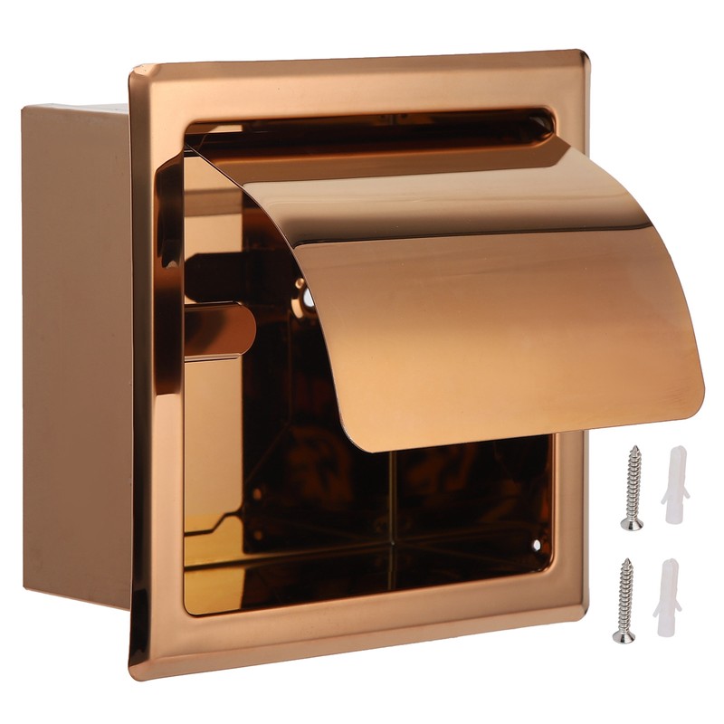Embedded Style Toilet Paper Holder Stainless Steel Paper Towel Holder