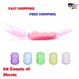 Unbranded 100 Sheets Paper Soap Portable Travel Hand Washing Soluble 2 Mini Boxes-From USA