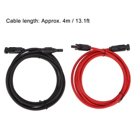 Cable de ExtensióN Solar Conector MC4 de 6 Mm² con Conectores Hembra y Macho para Solar Fotovoltaico (2m)