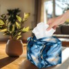 DELORIGIN Blue Marble Tissue Box Holder, Square Tissue Box Cover