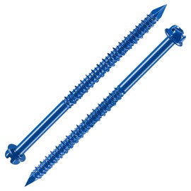 Wensilon(30 PCS) 3/16" * 3-3/4" Slotted Hex Washer Head Concrete Screws Anchor Kit Blue Flat Head for Anchoring to Masonry, Block or Brick Stucco