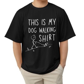 InnoBeta Dog Lover Gifts, Adults T-Shirt for Birthday, Christmas, Dog Walking Shirt, 3XL Black