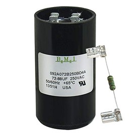 72-88 uF x 220 250 VAC - BMI/USA Start Capacitor # 092A072B250BD4A with Bleed Resistor