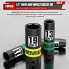 KIRXST 13-Piece 3/8" Drive Deep Impact Socket Set, 7-19mm, CR-V,