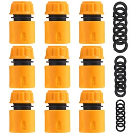 Miyobing 9 Pack Hose End Quick Connect Fitting 13mm (1/2 inch) and 15mm (5/8 inch) Quick Connector for Hose Start Garden Hose Coupling Accessories for Connecting Garden Hose