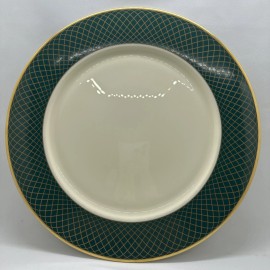 Lenox VTG Lenox Georgetown Pattern Charger or Dinner Plate Green w Gold Trim 11.5"D