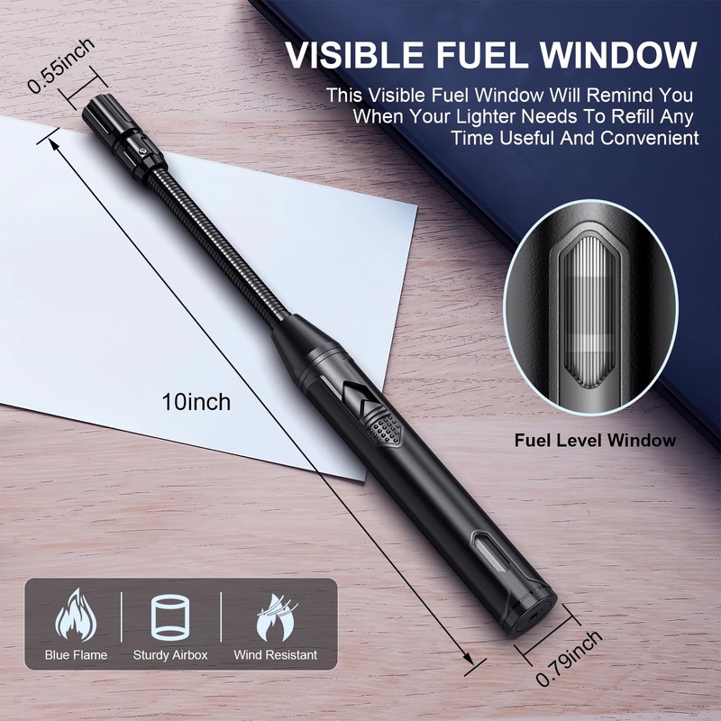 TOPKAY Torch Lighter Refillable Butane Lighter Long Flexible Neck Multipurpose