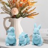 Hodao Set of 2 Flocked Easter Bunny Figurines – 5.5-Inch
