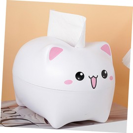 WOONEKY Cute Cat Shape Tissue Box Holder Decorative Tissue Organizer for Home and Dorm Adorable Desktop Decoration Easy to Use Fun Atmosphere