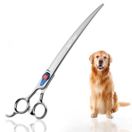 Kenchii Five Star Offset Lefty Professional Dog Grooming Shears, 9 Inch Curved Shears, Light Weight, Heavy Duty Pet Grooming Scissor for Dogs, Cats