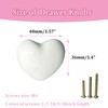 M MIMHOOY 8 Pack White Heart Shaped Ceramic Cabinet Knobs,