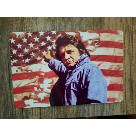 Johnny Cash Ragged Old Flag 8x12 Metal Wall Sign