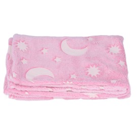 1.5x2m Luminous Blanket Double Side Flannel Star Moon Design Soft Glow in The Dark Blanket for KidsPink