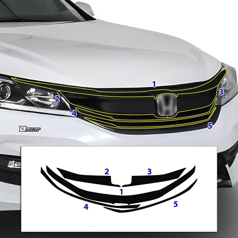 BOGAR TECH DESIGNS Front Chrome Delete Overlay Compatible with Honda