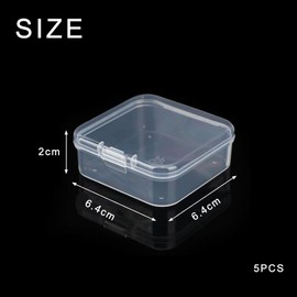 Aoktorkit 5PCS Square Transparent Plastic Organizer;6.4 * 6.4 * 2cm Rectangular Empty Mini Clear Plastic Storage Containers Box Case with Lids s for Small Item