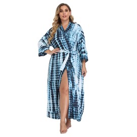Women's Long Floral Cotton Kimono Robes - Lightweight, Plus Size, Maternity & Delivery Robes, Sleepwear